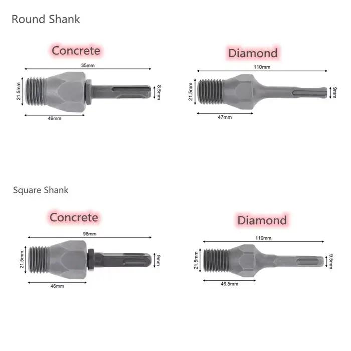 Adaptateur de perceuse électrique SDS Plus 13 mm avec tige de connexion M22 pour foret diamanté à qu