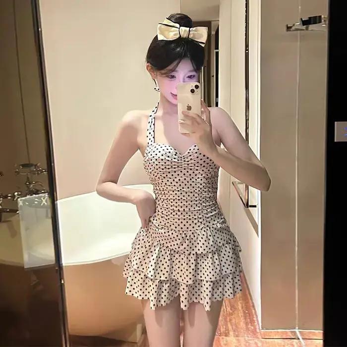 Jupe gâteau Bodian classique de groupe Popo haut de gamme, maillot de bain une pièce ajusté et aminc