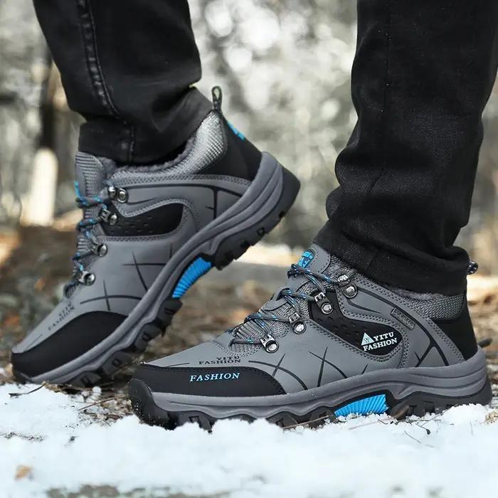 Chaussures randonnée homme daim cuir antidérapantes - Trekking montagne escalade baskets respirantes outdoor