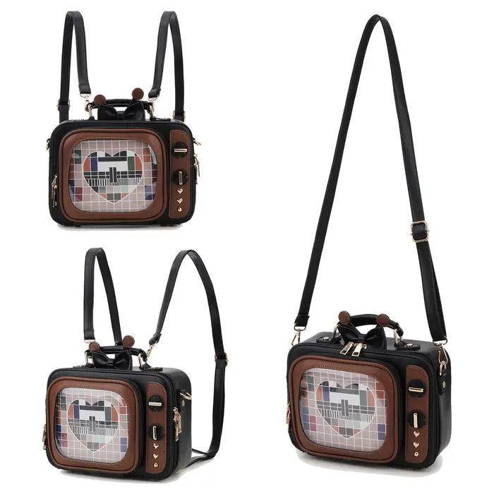 Nouveauté Tv forme Ita sac rétro télévision femmes sac à bandoulière Design Ita sac à dos avec Inser