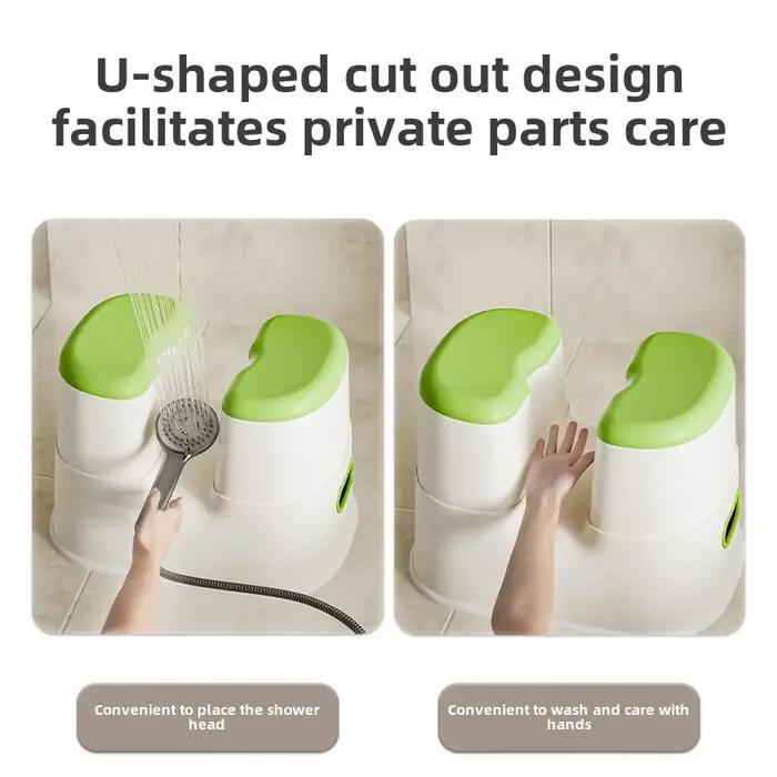 Tabouret de salle de bain en plastique, tabouret de bain creux en forme de U, chaise de toilette jap