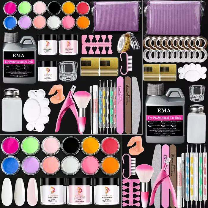 Kit d'ongles en poudre acrylique monomère, liquide acrylique pour Extension d'ongles, ensemble de ma