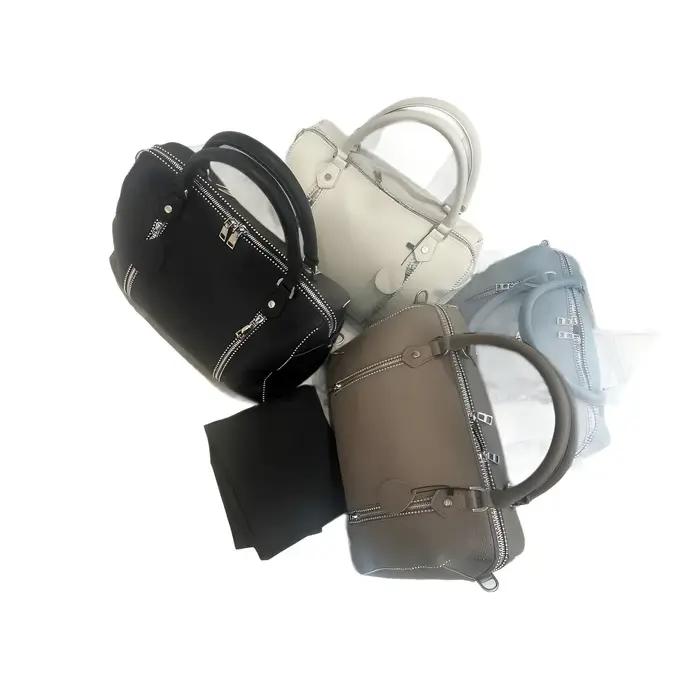 Sac à main seau en cuir noir à motif litchi, classique français, nouvelle collection 2026, pour femm