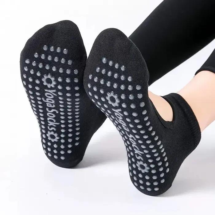 Chaussettes de Yoga pour femmes, de haute qualité, antidérapantes, respirantes, dos nu, Pilates, che