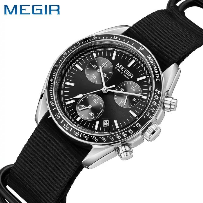 MEGIR Quartz chronographe montres hommes étanche Sport montre-bracelet hommes avec mode bracelet en