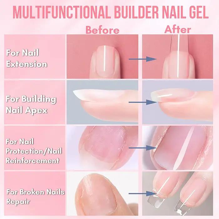 Makartt-Gel 5 en 1 pour Extension d'Ongles, Renforce et Réparation, Couche de Base, Verhéritage à On