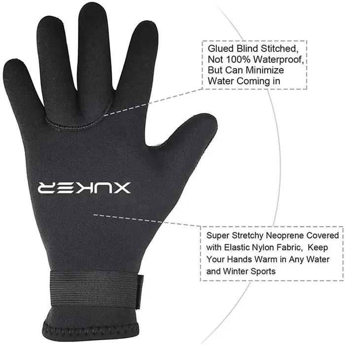 Gants de plongée en néoprène 3mm 5mm pour plongée en apnée surf kayak canoë pêche sous-marine ski nautique et autres sports aquatiques