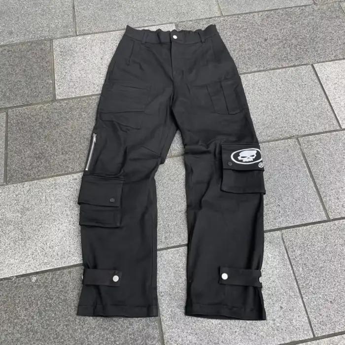 Nouveau Jean Y2K pour Homme, style Hip Hop, avec broderie crâne rétro, en denim délavé, coupe droite