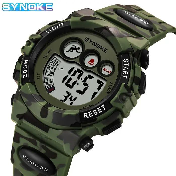 SYNOKE étudiant Sport montres pour enfants montres électroniques colorées 50M étanche horloge enfants montre numérique pour garçons filles