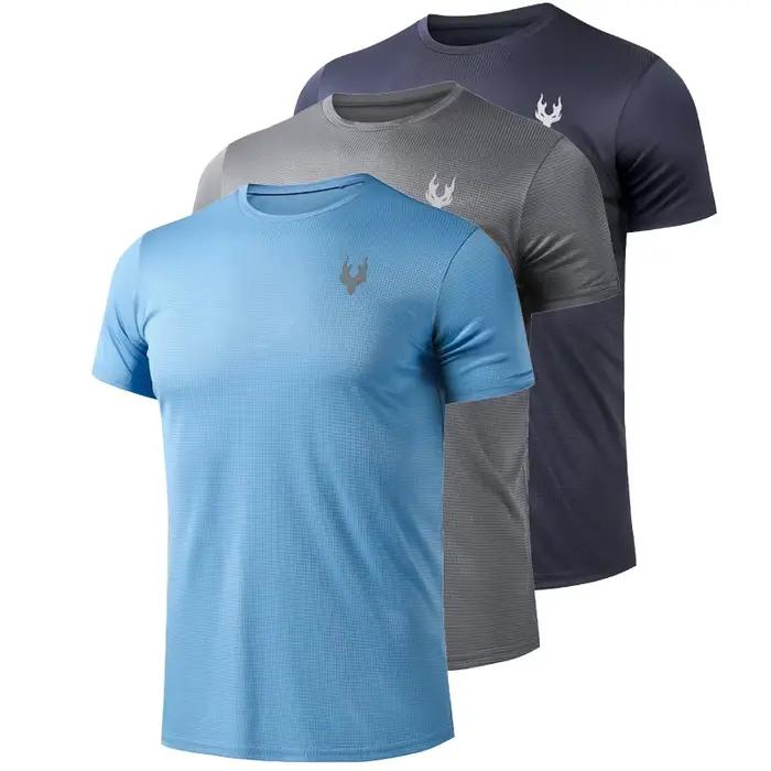 T-Shirt de course pour hommes, hauts de Sport d'été, maillot de Football, vêtements à séchage rapide