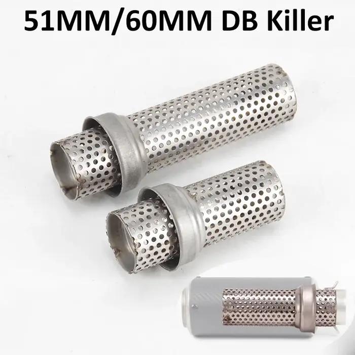 51mm 60mm universel DB tueur catalyseur sans lacet Moto silencieux bruit son échappement Moto évasio