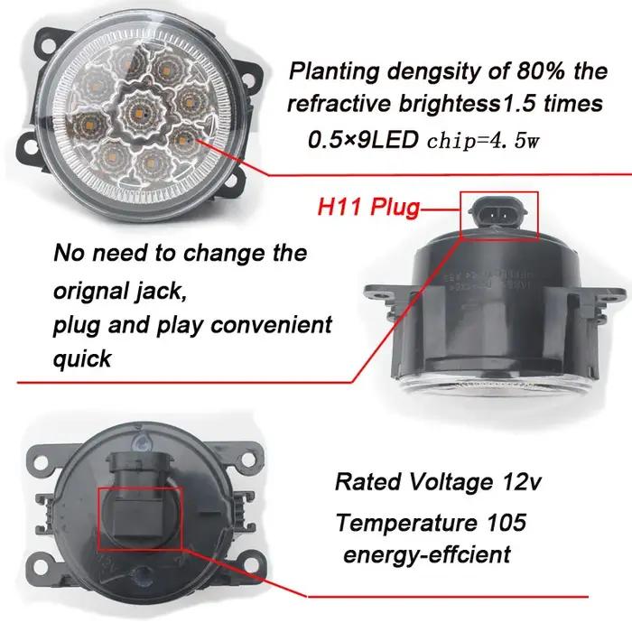 Phares antibrouillard pour Mitsubishi ASX Outlander L200 Pajero Grandis Galant 2003 – 2015, feu anti
