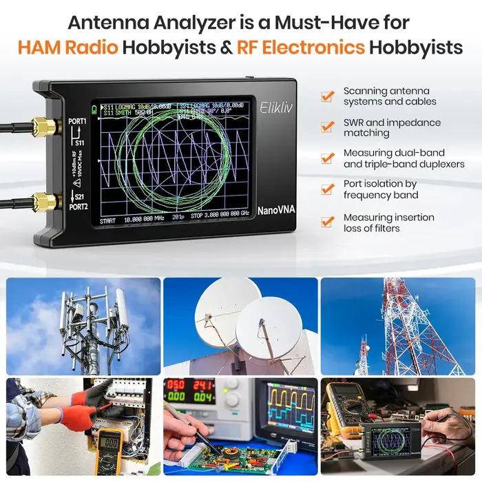 Analyseur de réseau vectoriel NanoVNA-H4, 10KHz-1.5GHz, MF HF VHF UHF, analyseur d'antenne, Tuner d'