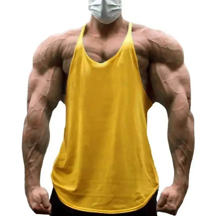 Chemises de Sport sans manches pour hommes, couleur unie, Fitness, musculation, entraînement muscula