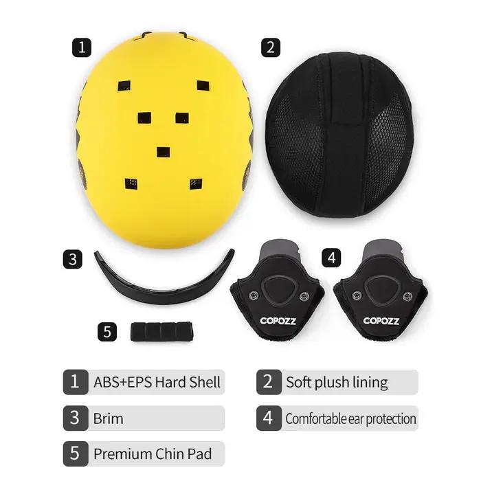 COPOZZ – casque de Ski de dessins animés pour enfants, moulé intégralement, sécurité, cyclisme en pl