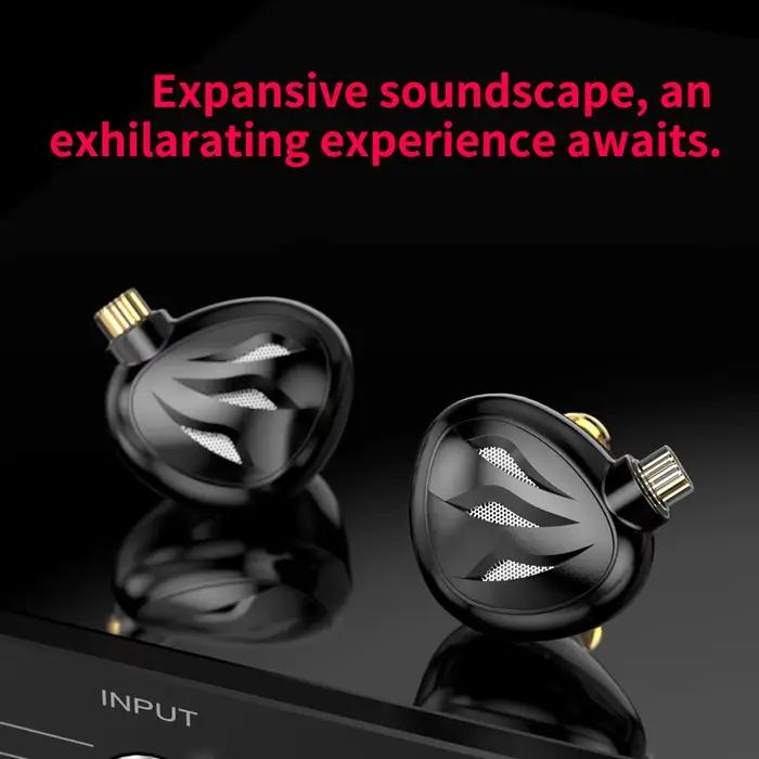 TRN Rosefinch Écouteurs intra-auriculaires avec transducteur planaire plat de 12 mm, en métal, pour
