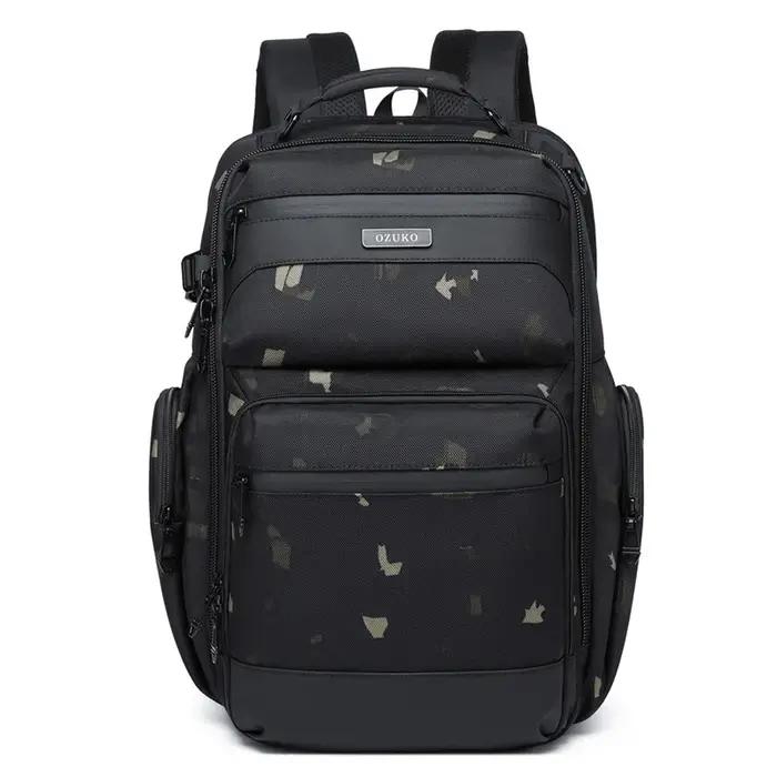Ozuko – sac à dos étanche multifonctionnel pour hommes, sac à dos pour ordinateur portable 15.617.3