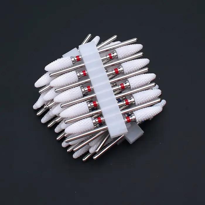 Jeu de forets à ongles en céramique, fraise pour manucure électrique, limes de maïs à flamme, Machin