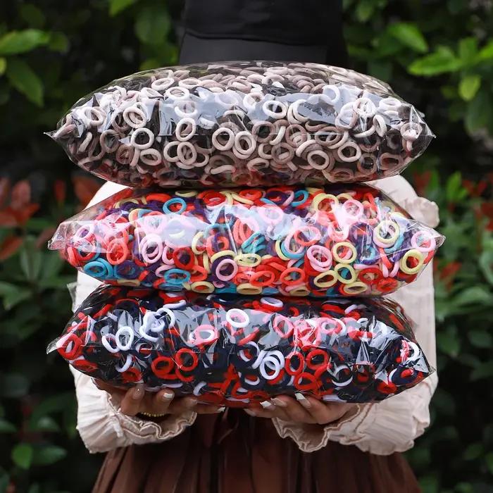 100 pièces coloré de base en Nylon élastique bandeau pour fille queue de cheval tenir Scrunchie élas