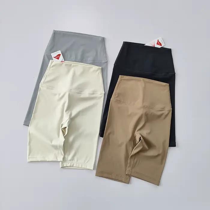 Short de yoga femme été taille haute - Fitness moulant respirant séchage rapide pour cyclisme et gym