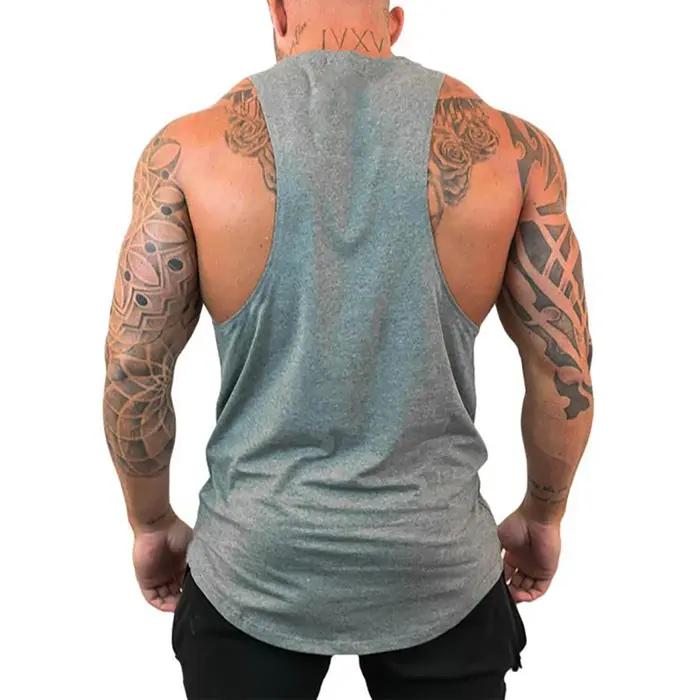 Gilets de sport en coton respirant pour hommes, chemise musculaire, chemise de musculation, vêtement