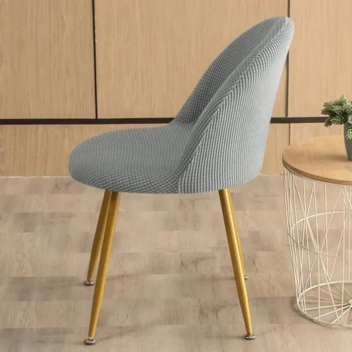 Housse de chaise incurvée en polaire à dossier court, housse de protection tout-en-un pour chaise de