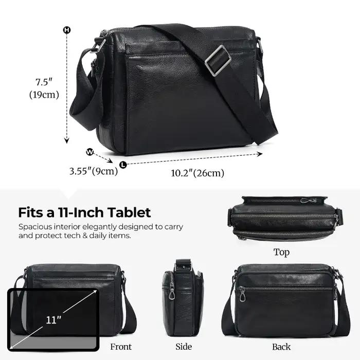 Sac à bandoulière unisexe décontracté en cuir véritable, tendance de la mode, sac messager original