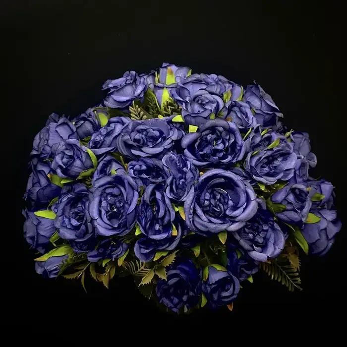 Vintage 8 têtes fleurs artificielles soies pivoine vert Rose pour décorations faux Fower mariage bur