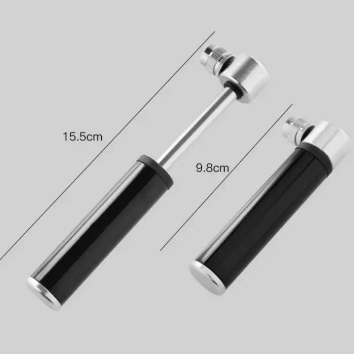 Mini pompe à vélo portable en alliage d'aluminium pour gonflage rapide de pneus de route et VTT avec valves Schrader et Presta