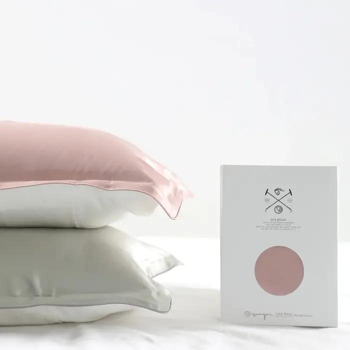 DISANGNI Taie d'oreiller 100 % soie de mûrier naturelle pour cheveux et peau - Avant en pure soie et