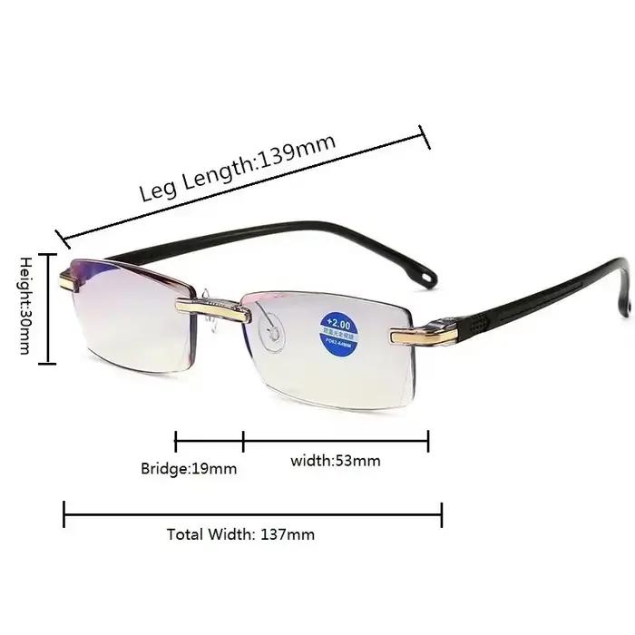 Lunettes de lecture sans bords pour hommes, classiques, Anti-lumière bleue, Vintage, presbytie, unis