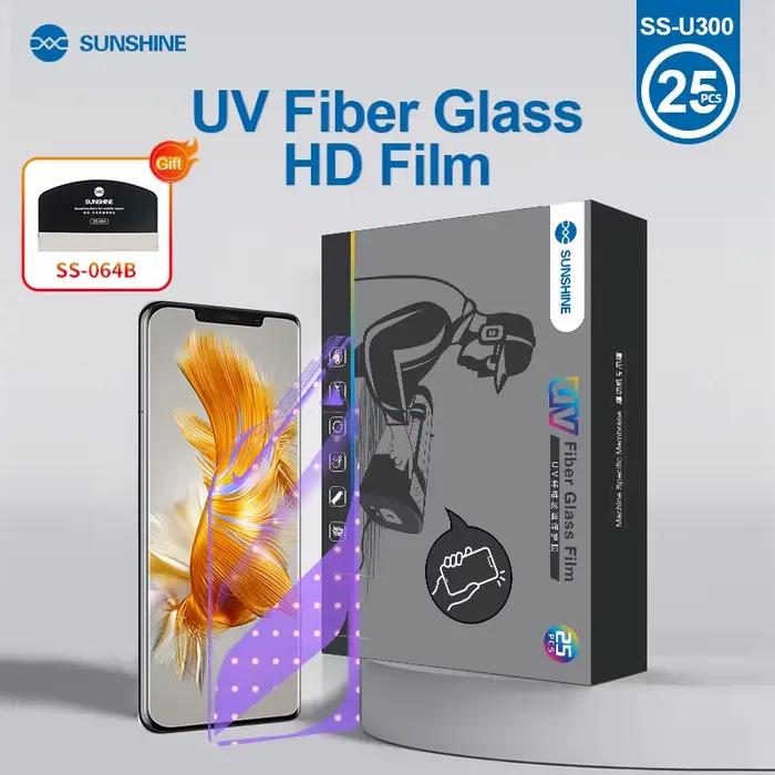 SUNSHINE 25 pièces SS-U200 SS-U300 Film de protection UV en fibre de verre HD Film de protection en