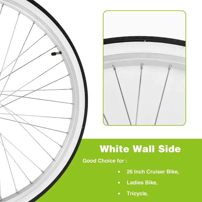 Pneu vélo 26x1.75 ZUKKA pliant mural blanc - Antidérapant drainage urbain banlieue
