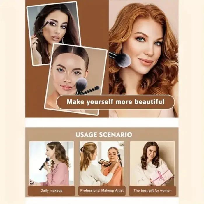 Ensemble de pinceaux de maquillage noirs multifonctionnels, 9 pièces, avec 1 œuf de beauté, poils so