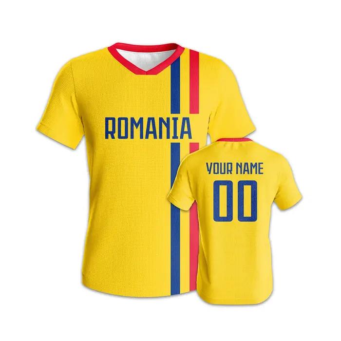 Maillot de football roumanie personnalisé, maillot de football personnalisé avec nom et numéro, vête
