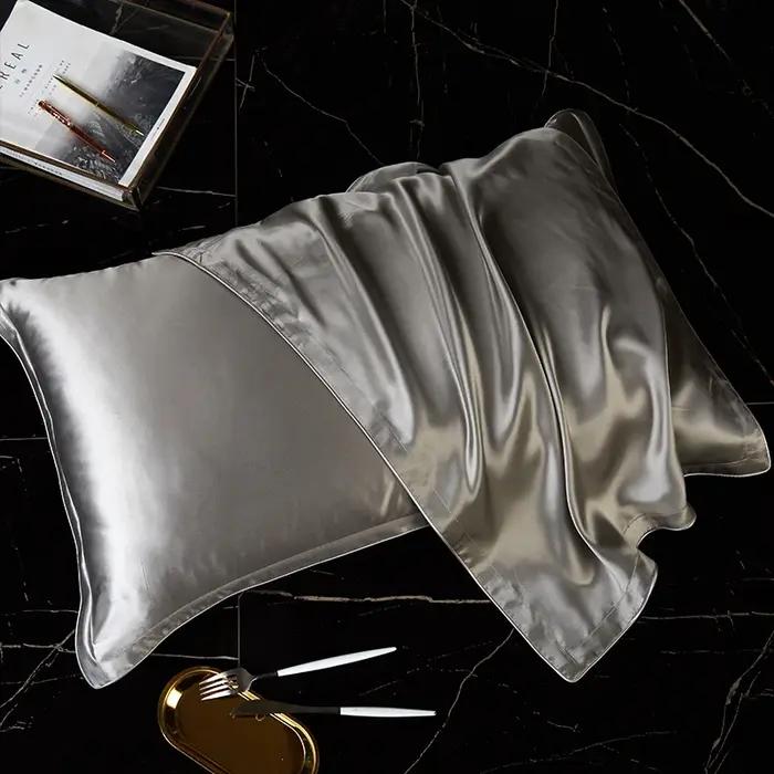 DISANGNI Taie d'oreiller 100 % soie de mûrier naturelle pour cheveux et peau - Avant en pure soie et