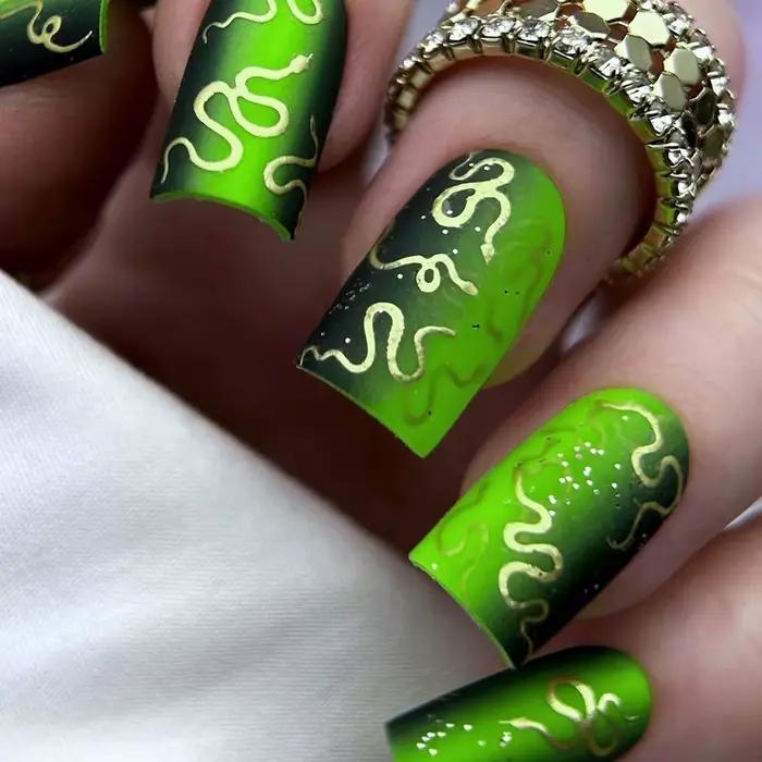 24 pièces/ensemble faux ongles mi-longs pour femmes filles Y2K dégradé violet bleu jaune vert carré