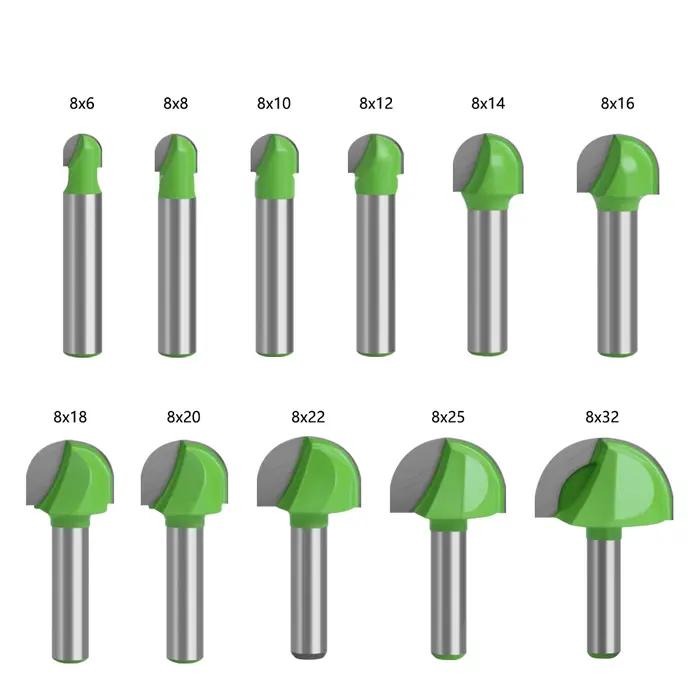 LAVIE 1pc 8mm tige boule nez fraise nez rond crique CNC fraise rayon noyau boîte carbure monobloc ro