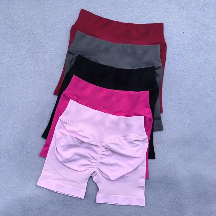 Short de Yoga côtelé sans couture pour femmes, 4.5 pouces, Flex Scrunch Bum, Short de gymnastique, b