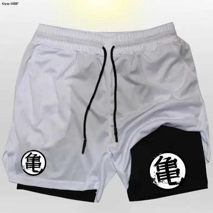 Pantalon survêtement homme 2 en 1 Gym course séchage rapide été Z Goku Anime