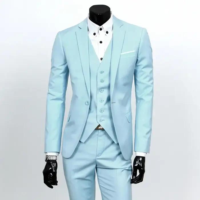 Costume trois pièces pour hommes, coupe cintrée, un bouton, pour le travail, polyvalent, Business, d