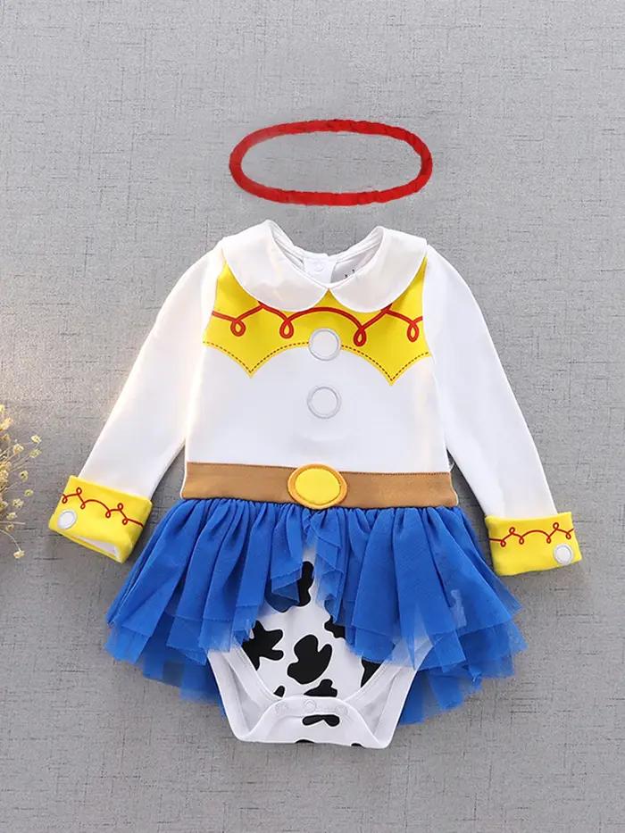 Robe de Princesse pour Bébé Fille, Barboteuse, Costume d'Anniversaire, Halloween, Bandeau de Sauna,