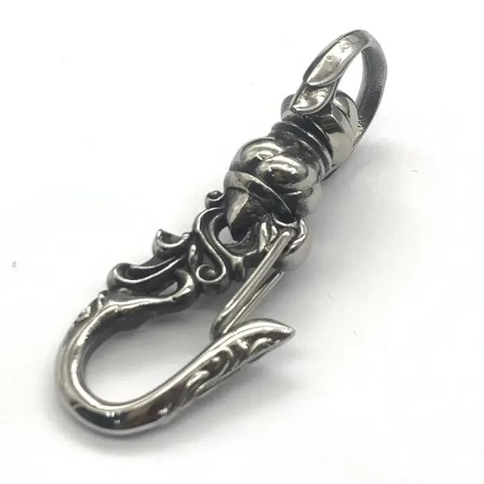 1 pièce Mousqueton porte-clés punk en acier inoxydable 316, fermoir mousqueton pour homme, pour la f