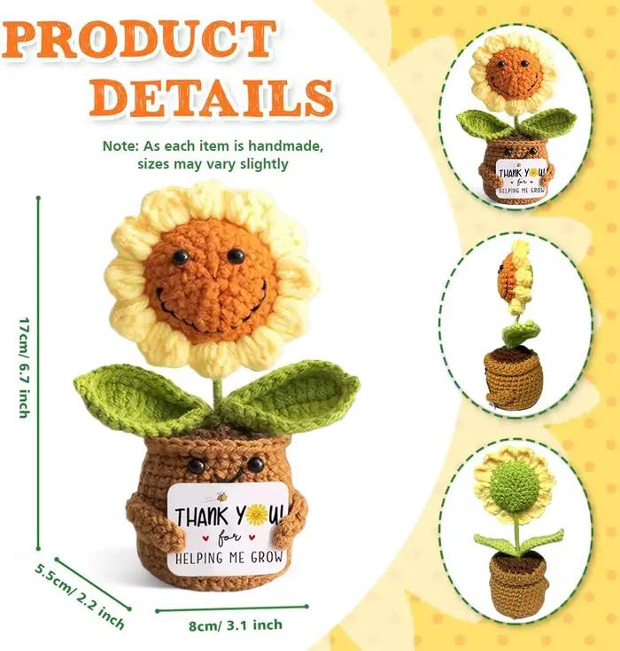 Poupée au Crochet de câlin de poche à énergie positive, Mini peluche tricotée à la main, pomme de te
