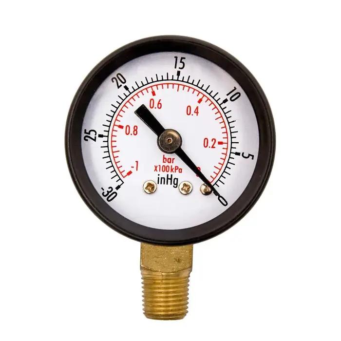 Manomètre sous vide/Air, Mini cadran à double échelle, 1/4 "NPT-30HG/0PS, manomètre sous vide, Table