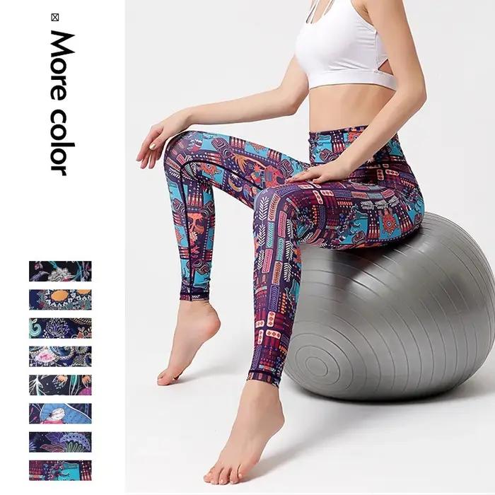 Leggings de sport imprimés femme - Pantalon yoga fitness gym taille haute sexy