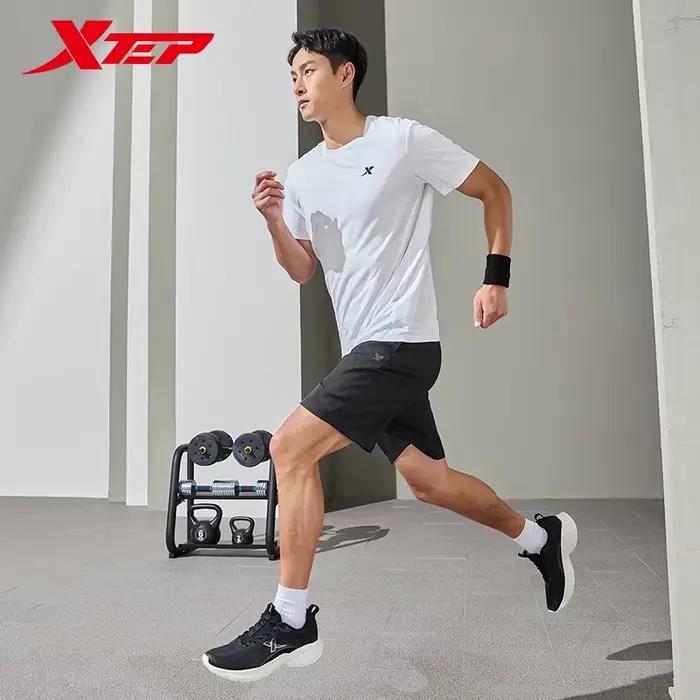 Xtep combinaison de sport à manches courtes pour hommes été combinaison à séchage rapide sport absor