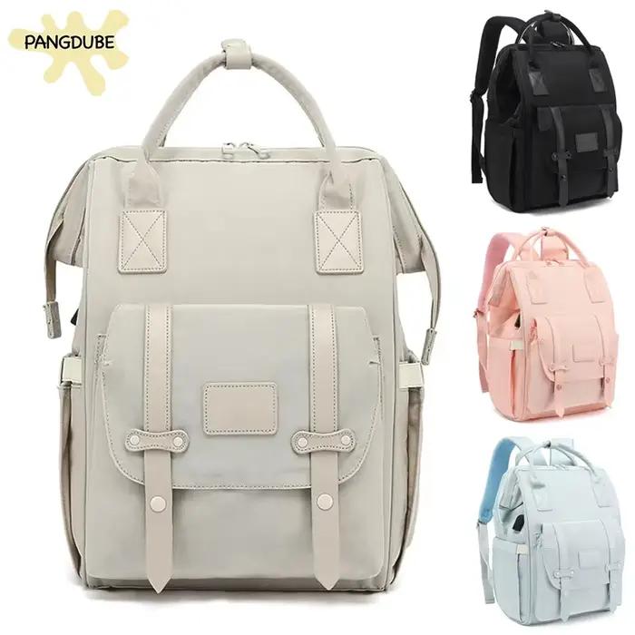 PANGDUBE Sac à langer pour bébé avec 2 crochets pour poussette, sac à dos étanche pour voyage en ple
