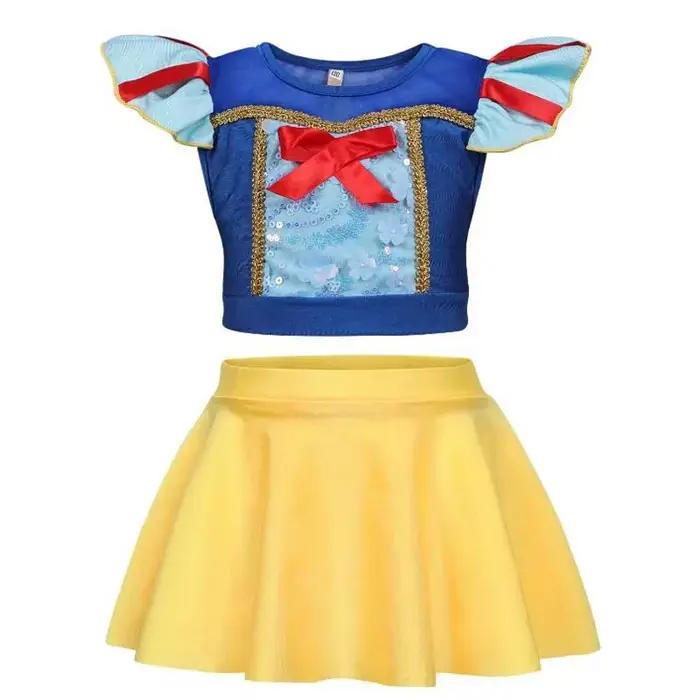 Princesse fête piscine maillot de bain fille Anna Belle Aurora Jasmine maillot de bain deux pièces e