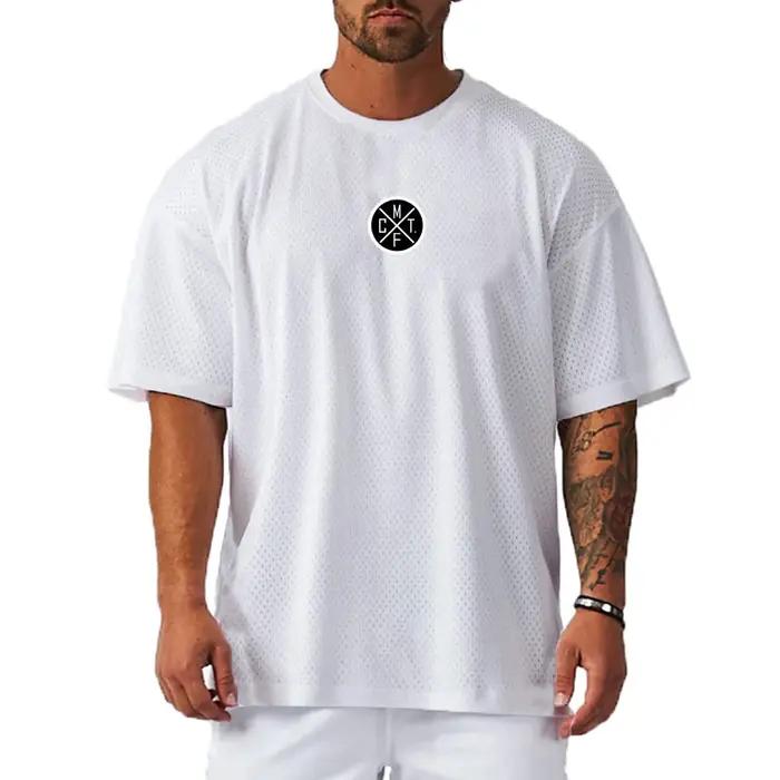 T-shirt de sport ample et respirant à manches courtes pour homme, idéal pour la musculation, la cour